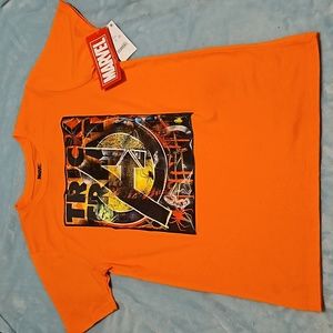 Marvel  Avengers Holographic Halloween Orange T-Shirt boys size Large NWT